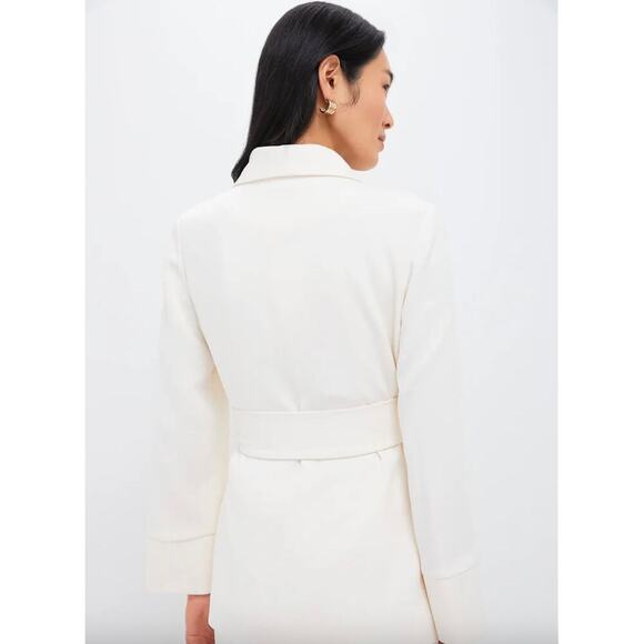 Tuckernuck Pearl White Crepe Talia Wrap Blazer Sz XS - Picture 4 of 7